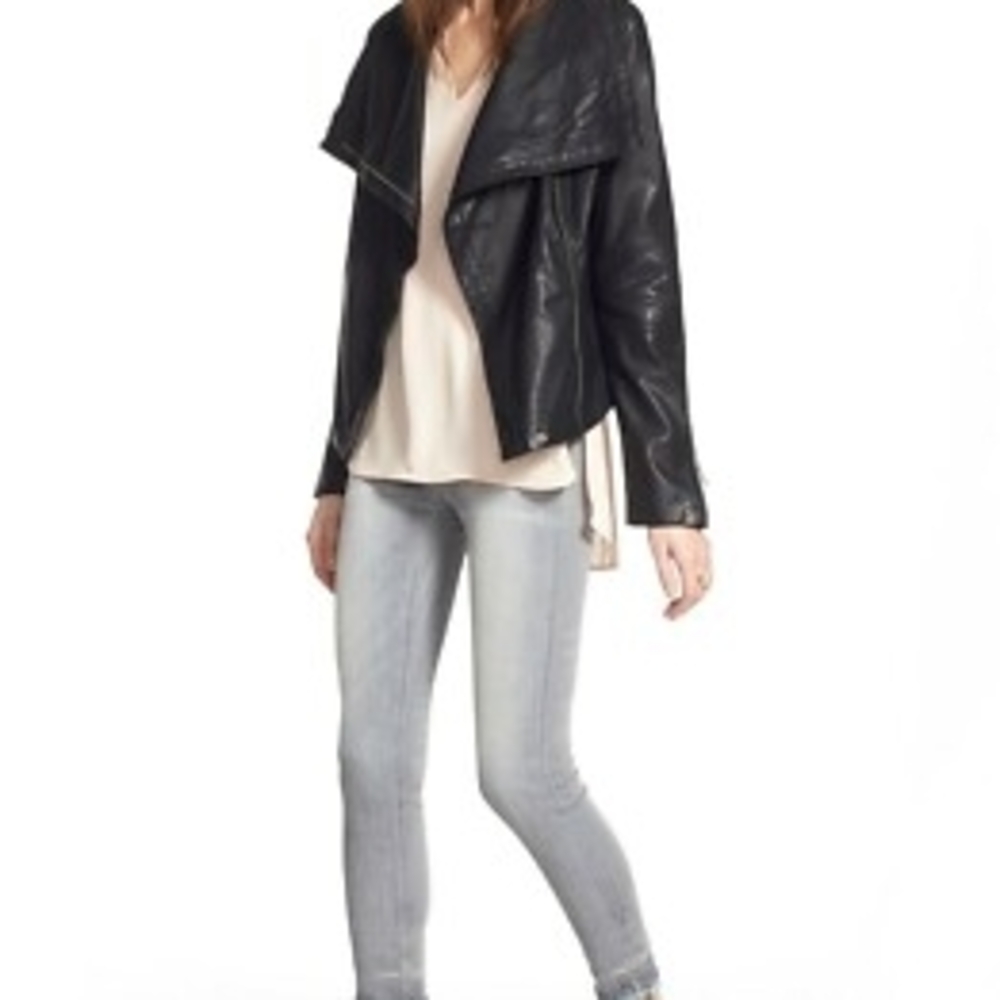 What Goes Around Comes Around Black Leather Moto Jacket